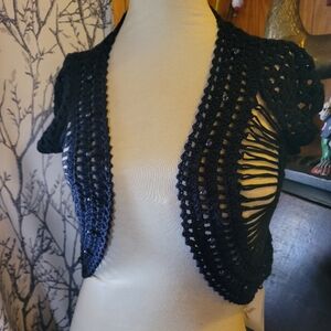 Crochet Bolero Dark Blue Shrug